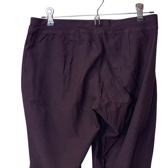 Eileen Fisher Pull-On Tapered Leg Ankle Length Pant Burgundy Women XS - Picture 4 of 6